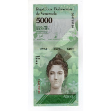 Венесуела 2017, 5000 боліварів UNC