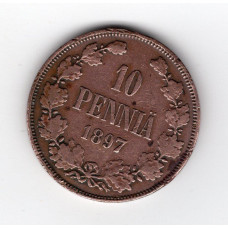 Фінляндія 10 пенні, 1897 (тираж 502.948)