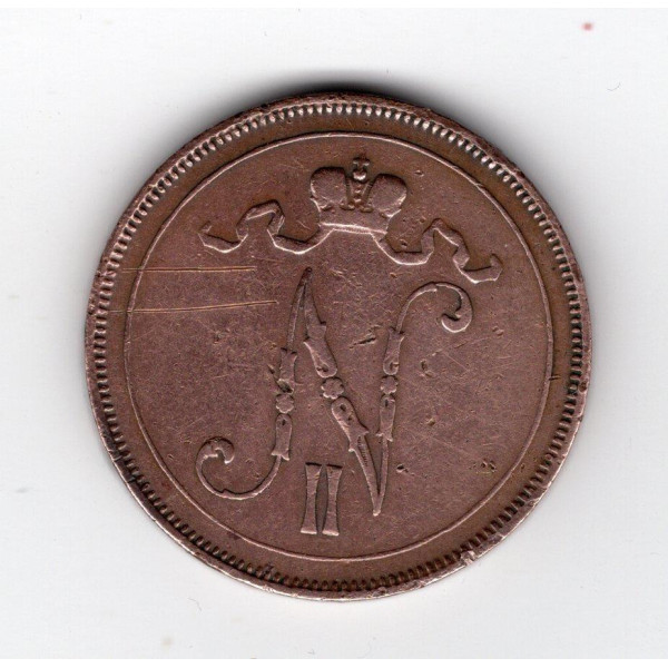 Фінляндія 10 пенні, 1897 (тираж 502.948)