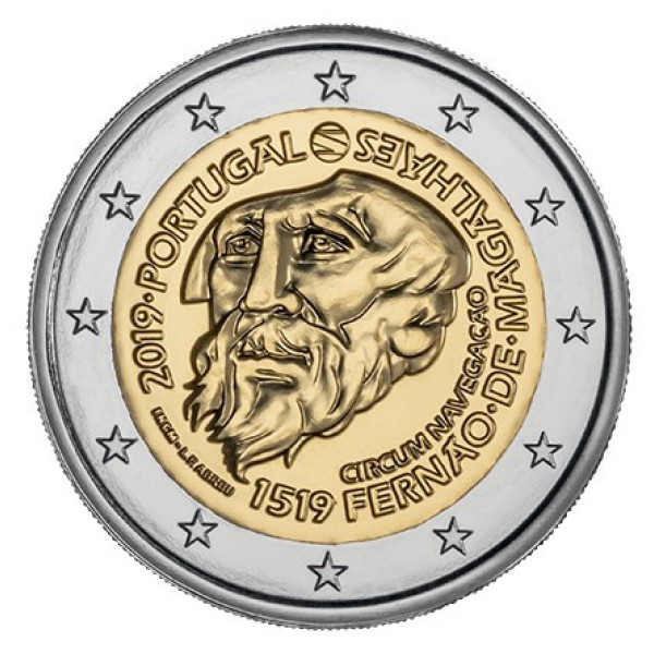 Португалія 2 євро, 2019 - 500 років кругосвітньому плаванню Магелана