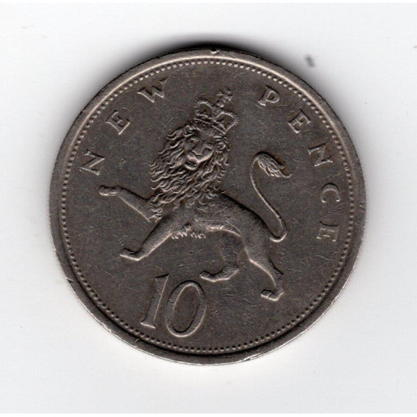 Велика Британія 10 нових пенсів, 1975