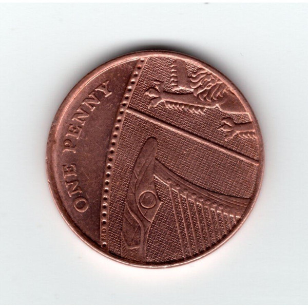 Велика Британія 1 пенні, 2008 Фрагмент герба