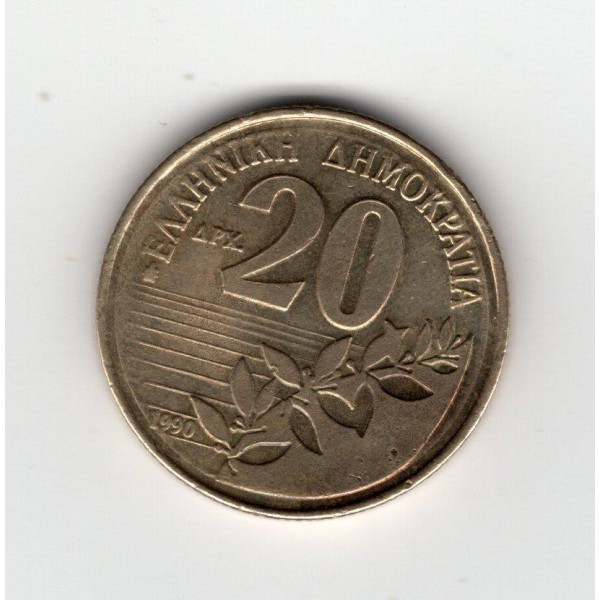 Греція 20 драхм, 1990