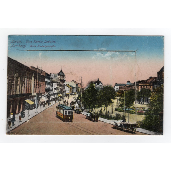 Листівка. Львів. Вулиця Кароля Людвіка. leporello ("гармошка") 8 видів № 239