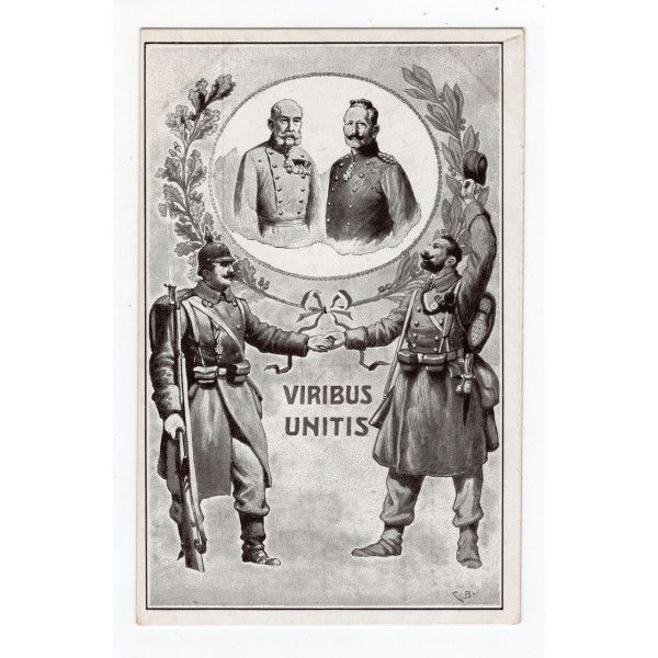 Листівка  Franz Josef and Kaiser Wilhelm II . Viribus unitis - Франц Йосиф - Koch & Werner