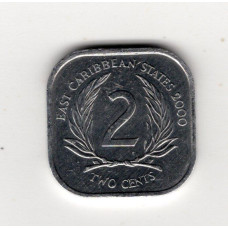 Східні Карибські Штати 2 центи, 2000