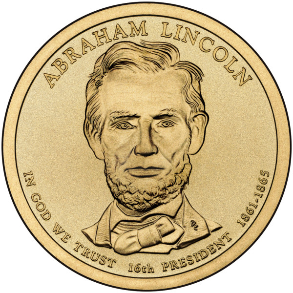 США 1 долар, 2010 Президент США - Авраам Лінкольн (1861-1865)