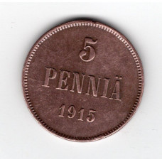 Фінляндія 5 пенні, 1915