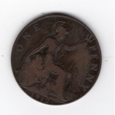Велика Британія 1 пенні, 1912 Мітка монетного двору "Н" - Хітон, Бірмінгем