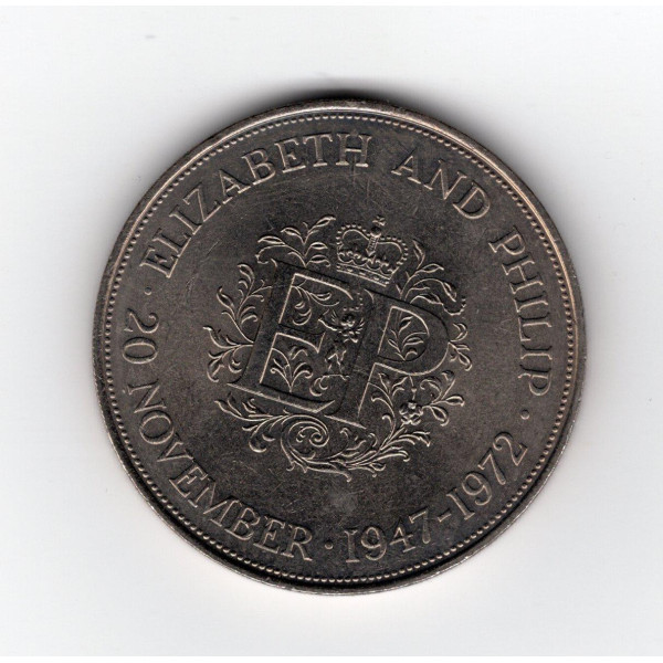 Велика Британія 25 пенсів, 1972 Королевське срібне весілля