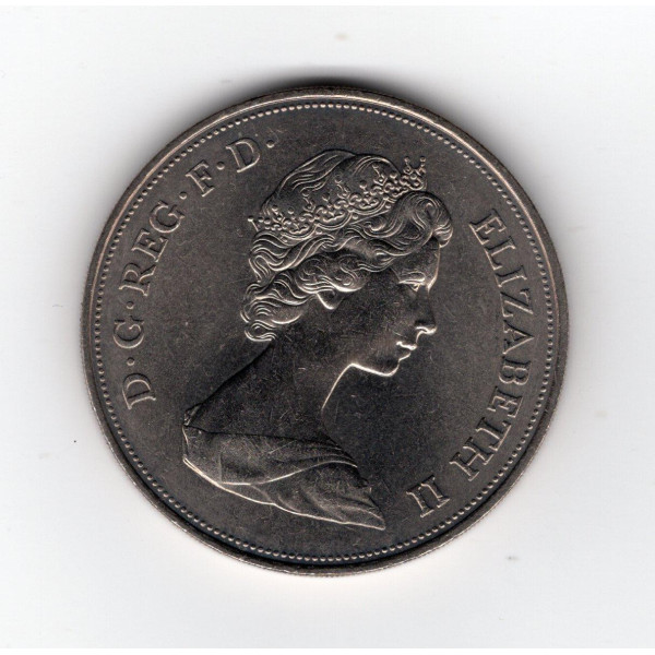Велика Британія 25 пенсів, 1972 Королевське срібне весілля